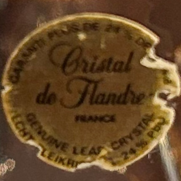 Gorgeous Vintage Cristal de Flandre France Gold Rim Crystal Bowl 8.88" Diameter - Picture 4 of 12